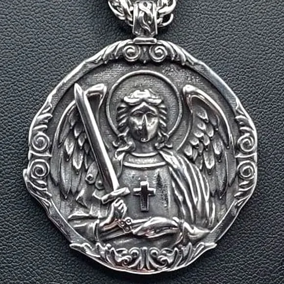 Stainless Archangel St. Michael Necklace Christian Catholic Faith Birthday Gift
